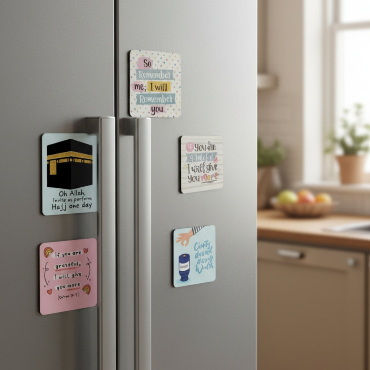 Islamic Fridge magnets - Set of 5 pieces - Each 3x3 inches