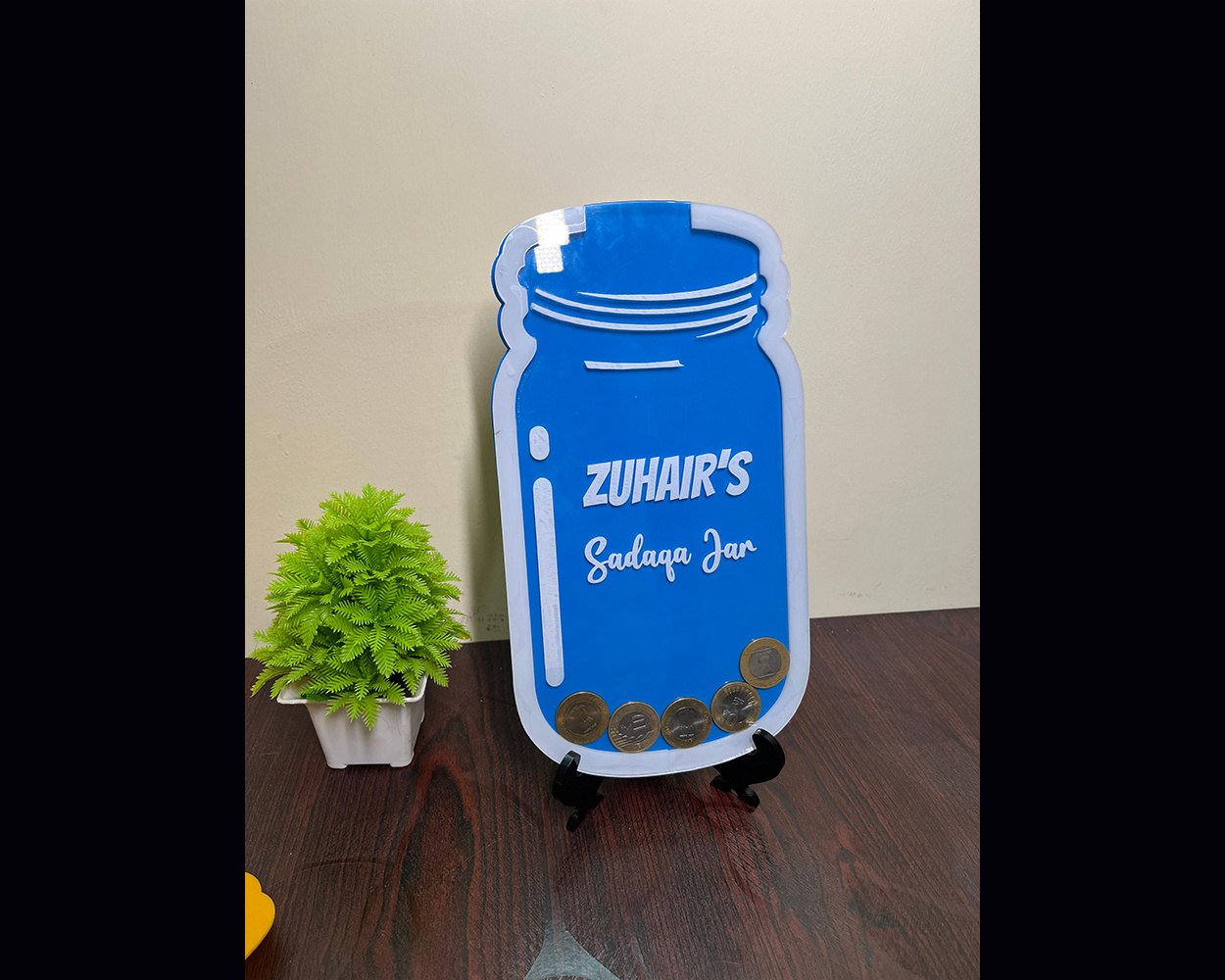 Kids' Sadaqa/Charity Jar 6x12 Inches - With customized kid's name